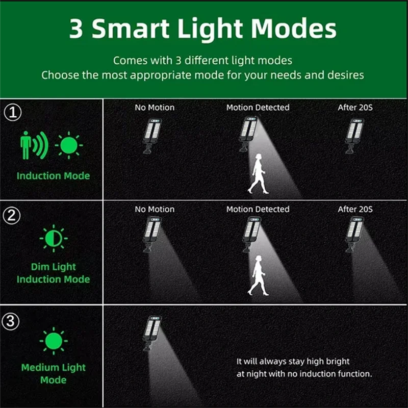 Luces Solares para Exteriores, Impermeables, con Sensor de Movimiento, Lámpara LED con 3 Modos de Iluminación, Luces Solares para Decoración de Jardín y Caminos