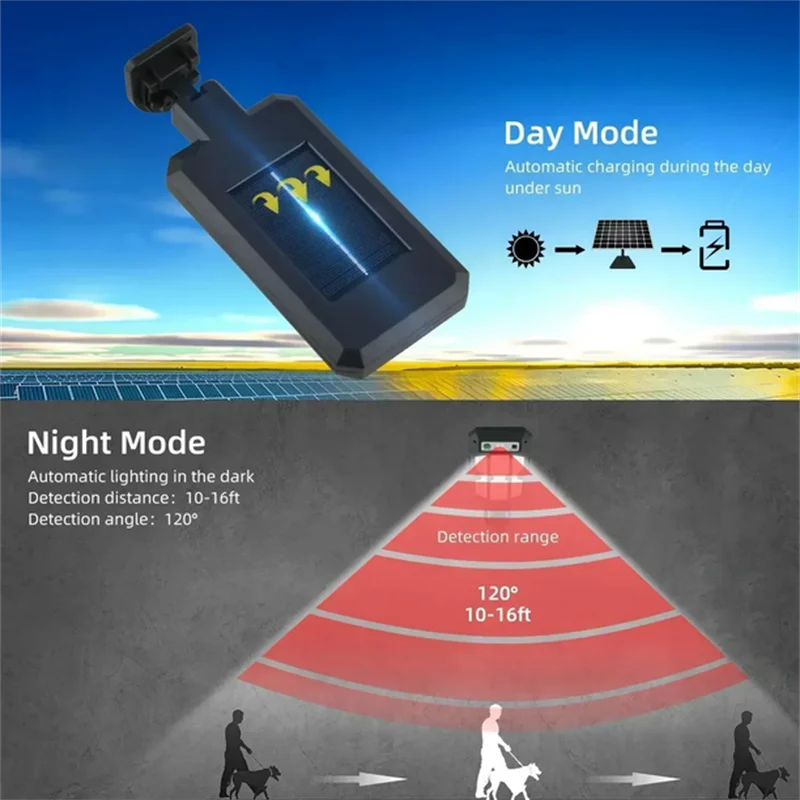 Luces Solares para Exteriores, Impermeables, con Sensor de Movimiento, Lámpara LED con 3 Modos de Iluminación, Luces Solares para Decoración de Jardín y Caminos